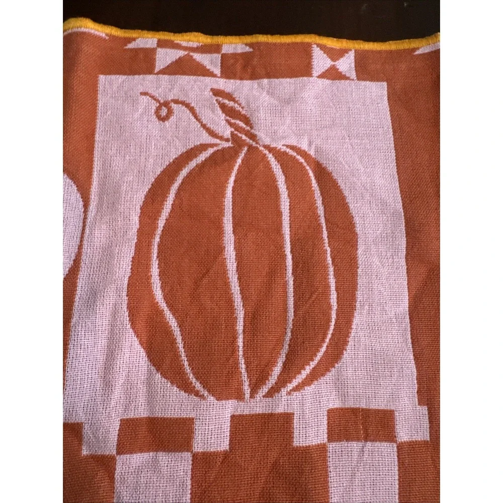 Anthropologie Danika Kitchen Towel Dish Tea Scandi Modern Pumpkin Geometric‎
